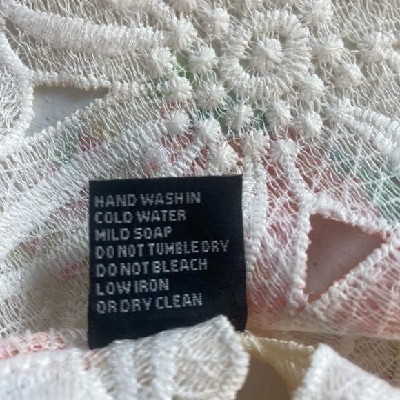 Michael Simon Orange Ivory Cut Out Lace Floral Blazer Jacket SZ Petite PS - Picture 9 of 10